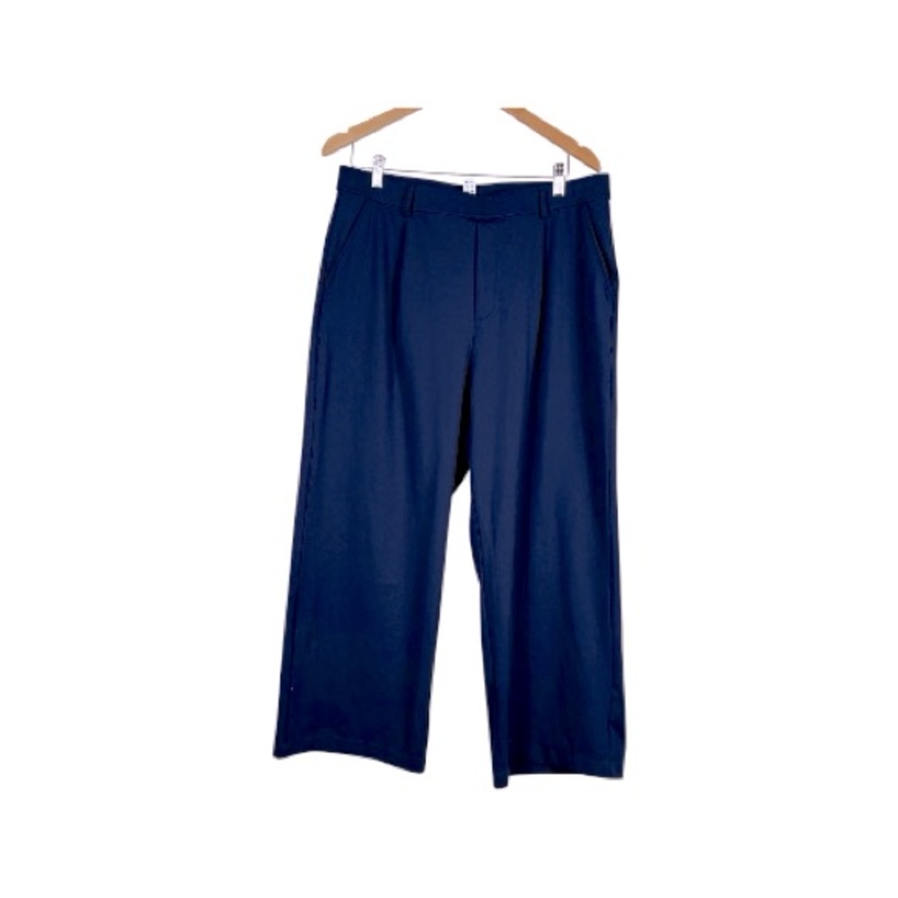 HALARA.  Women’s Navy Blue Stretch Capri Wideleg Pockets Pull-On Pants XL